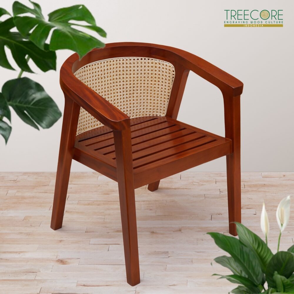 Wooden Chair Rattan Backrest