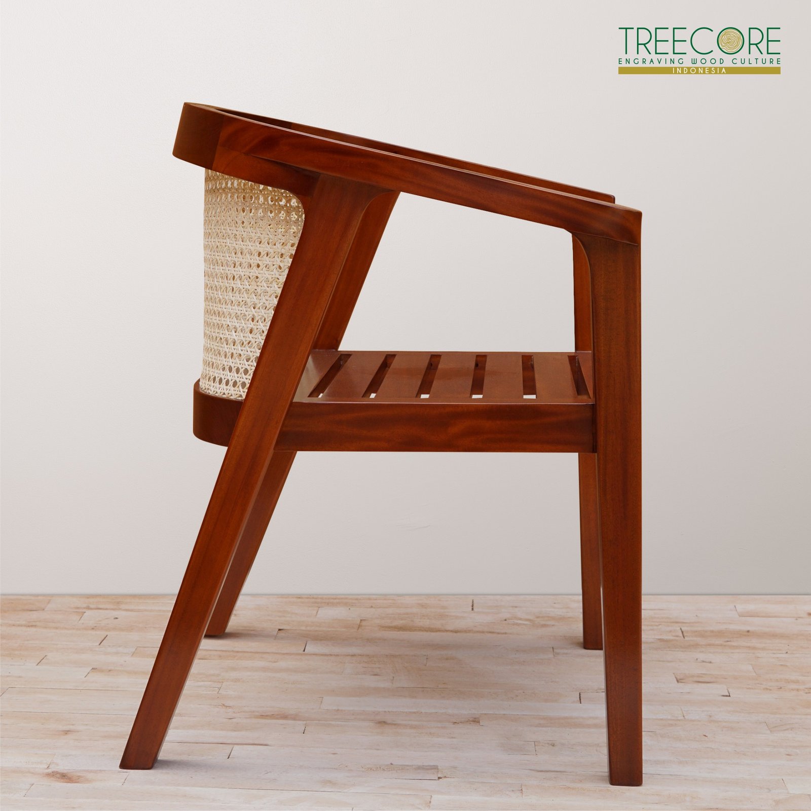 side view wooden chair