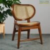Solid Wood Chair with Rattan – Natural Elegance for Your Home