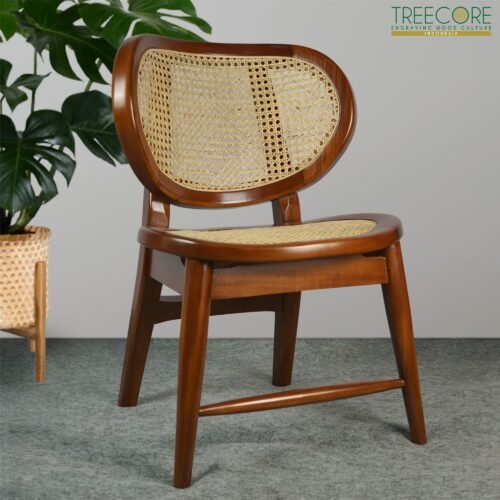 Solid Wood Chair with Rattan – Natural Elegance for Your Home