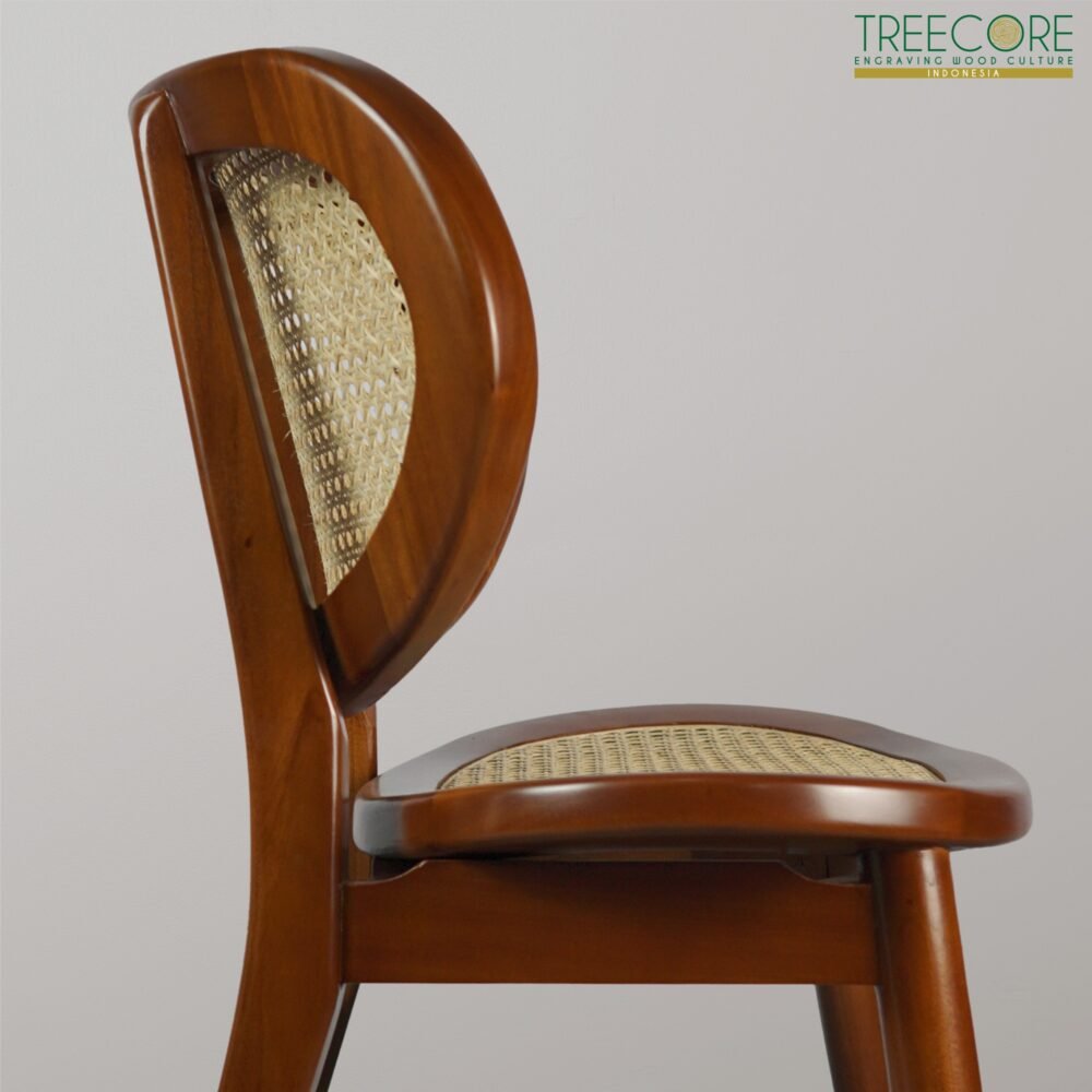 Solid Wood Chair with Rattan – Natural Elegance for Your Home