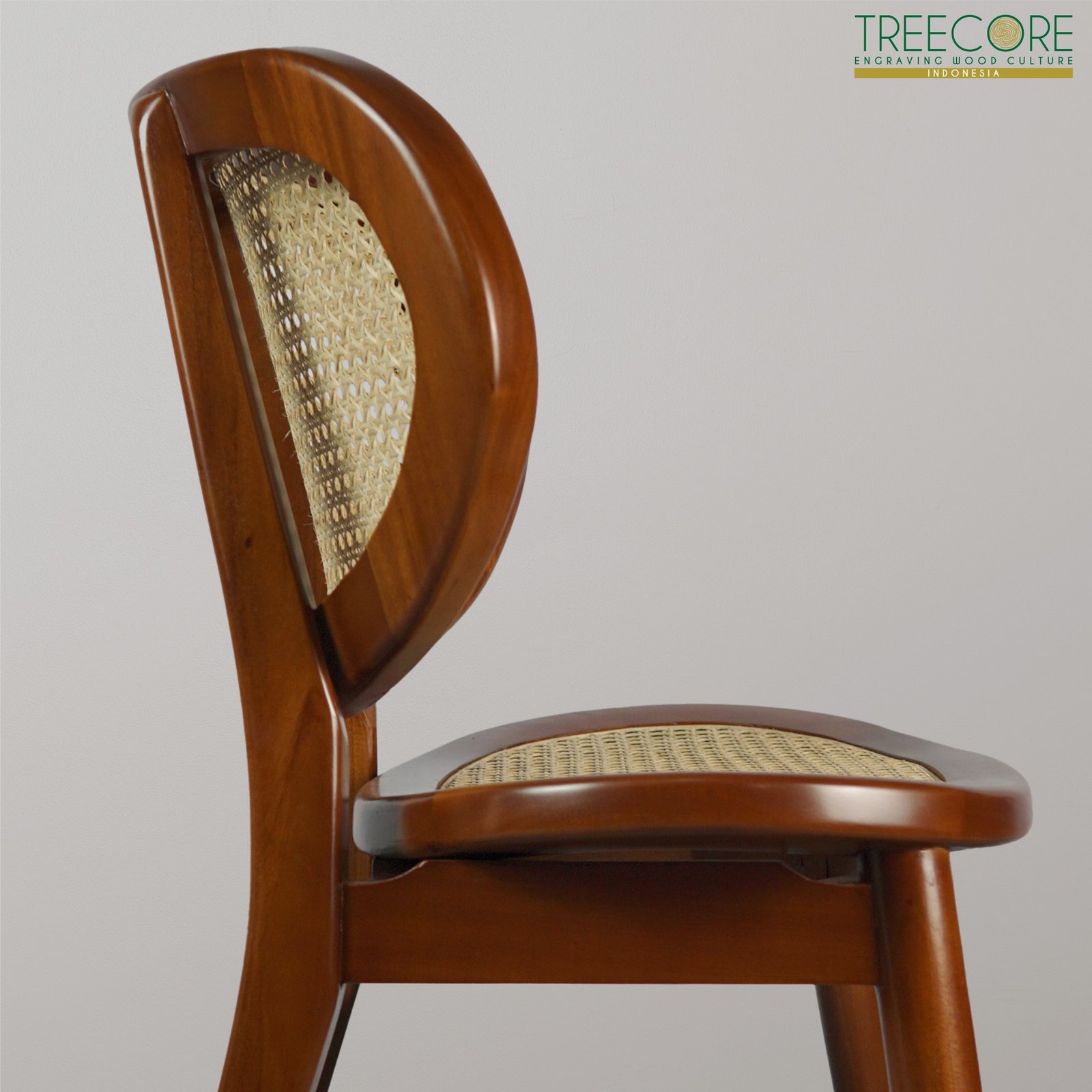 Solid Wood Chair with Rattan