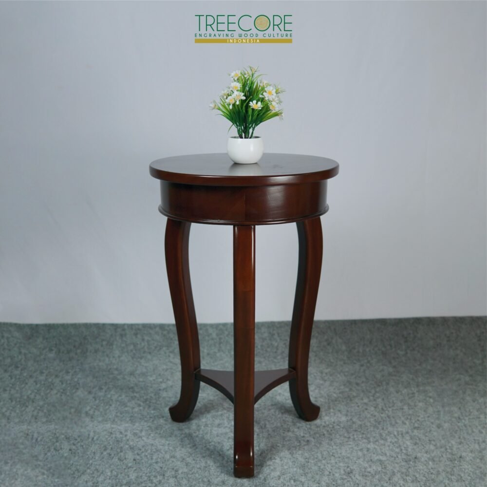 Wooden Round Console Table – Minimalist Design for Stylish Interiors