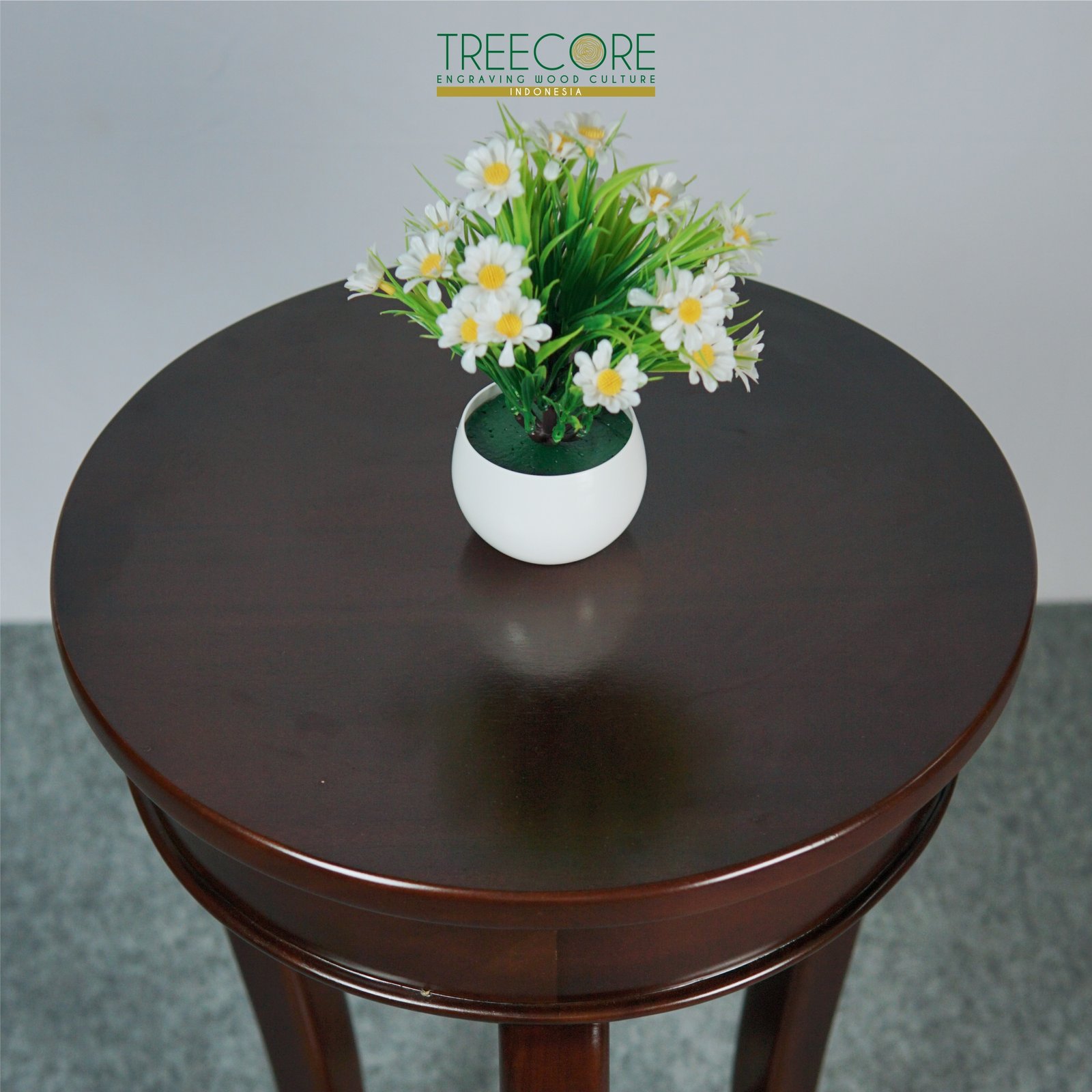 Wooden Round Nightstand