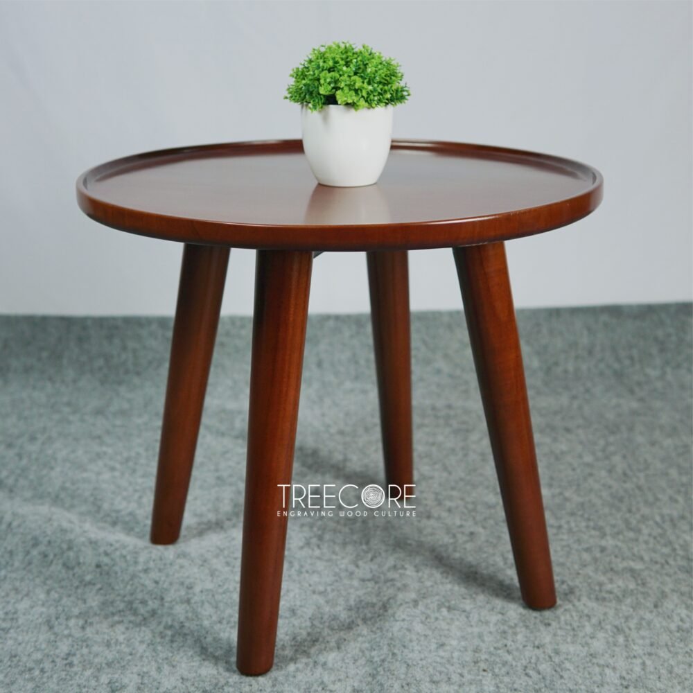 Minimalist Small Wooden Round Table: Compact Elegance for Every Space