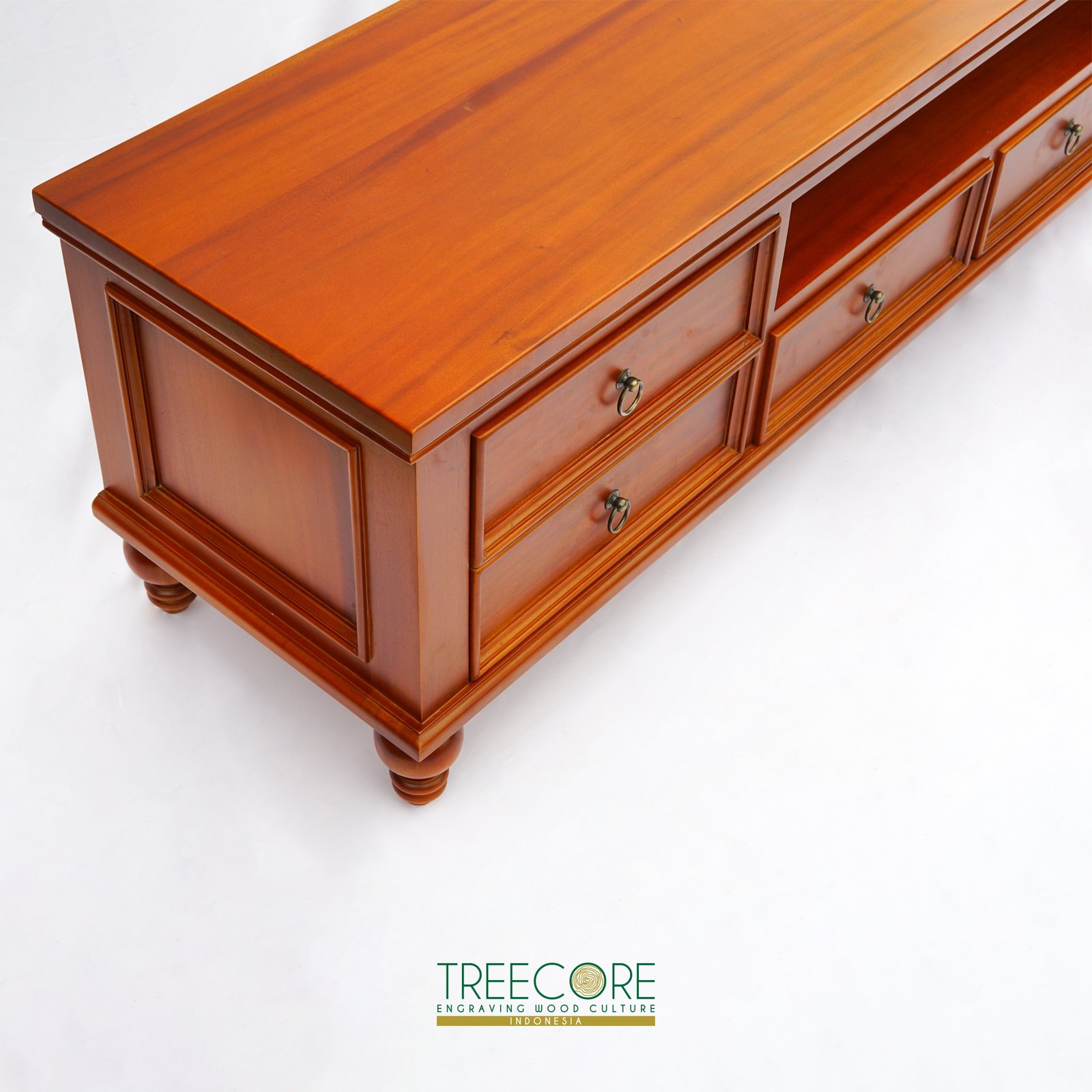 Wooden TV Table with 6 Drawers
