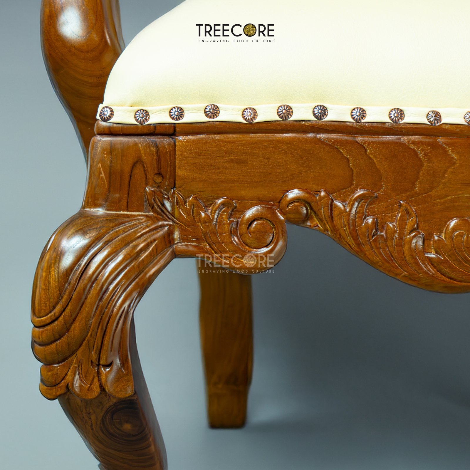 Vintage Charm Wooden Chair with Cushioned Comfort