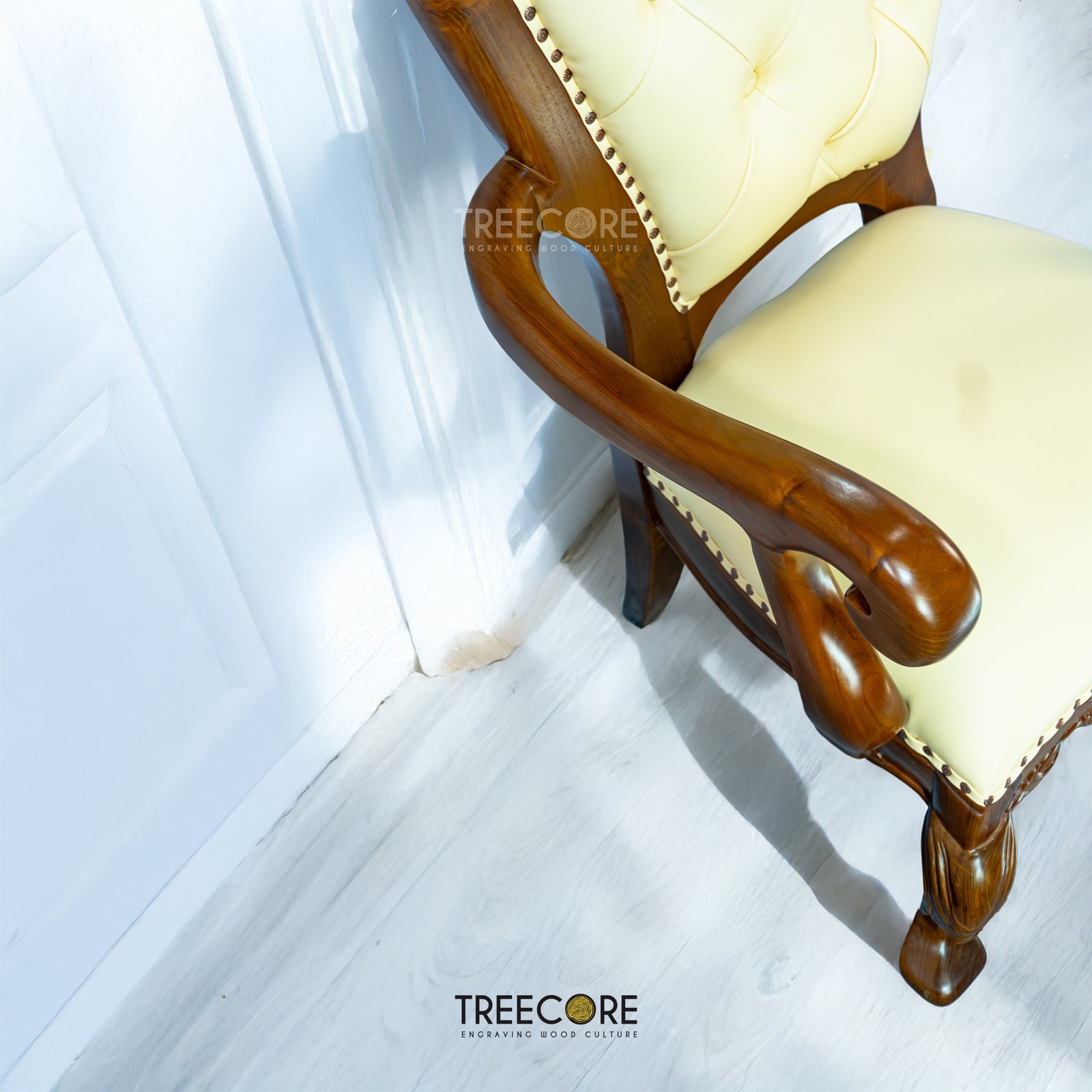Vintage Charm Wooden Chair with Cushioned Comfort
