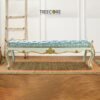 Elegant Wooden Bench with Gold Carvings