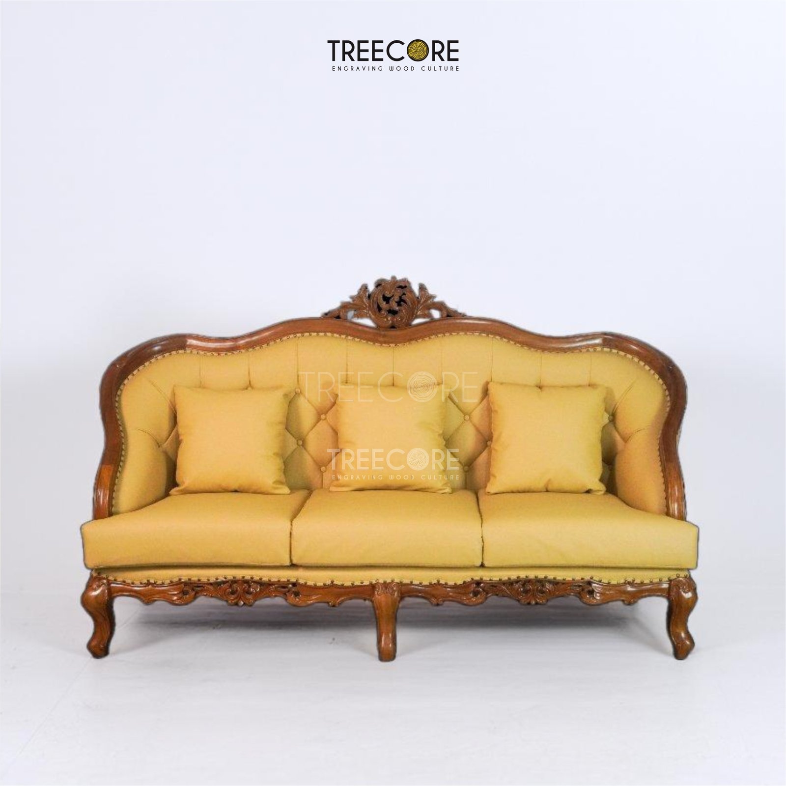 Spacious Wooden Sofa Chair with Plush Comfort and Elegant Details