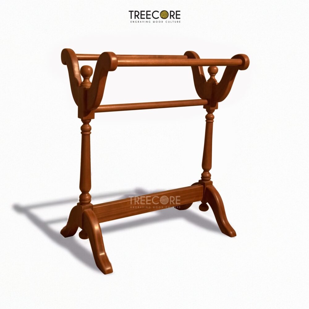 Functional Wooden Towel and Blanket Rack for Organized Spaces