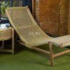 Lounger Rattan Chair – Elegant Wooden Frame with Natural Rattan