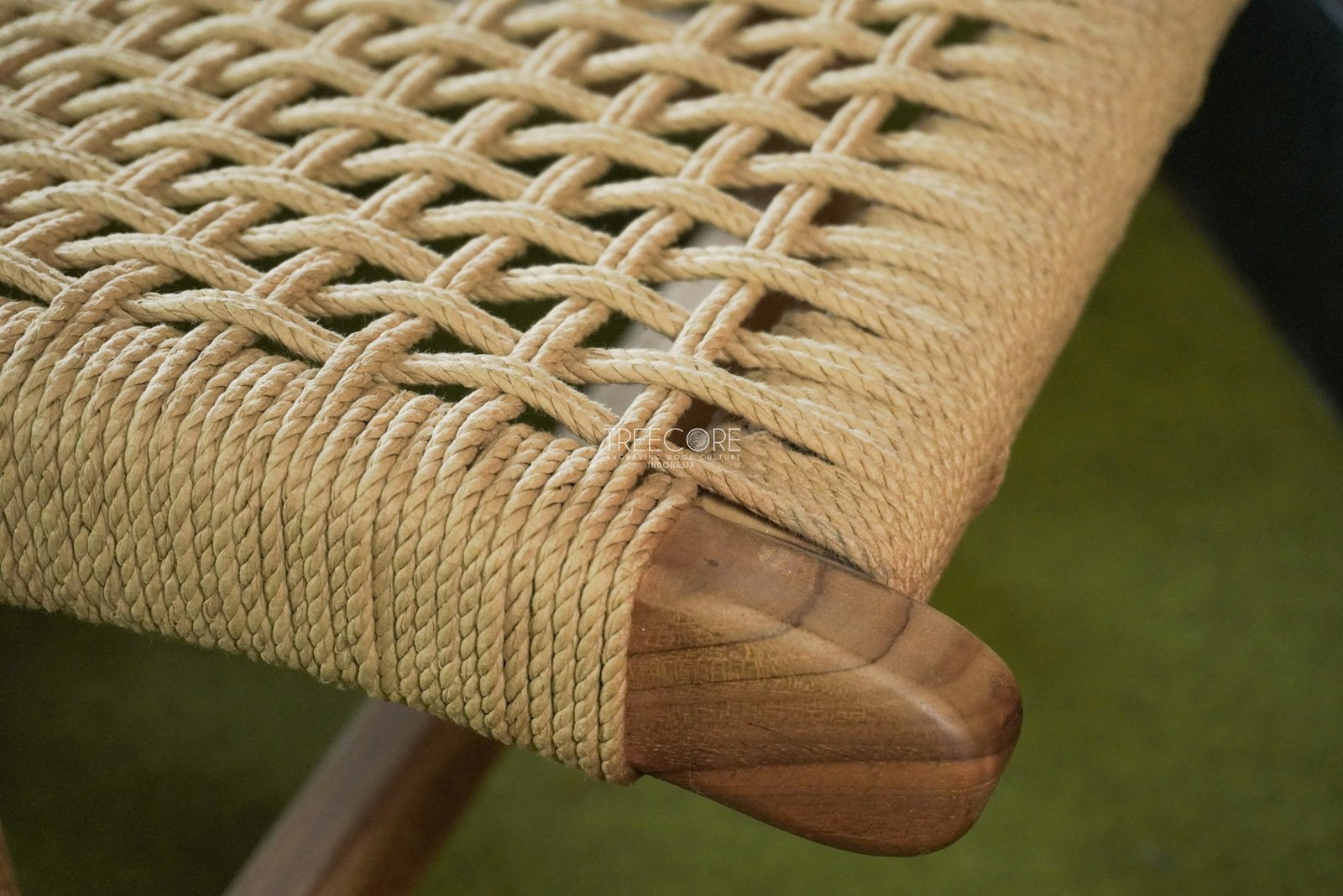 Close up view of handwoven rattan