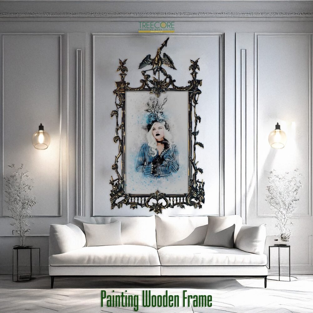 Black Phoenix Wooden Frame– Handcrafted Artistic Elegance