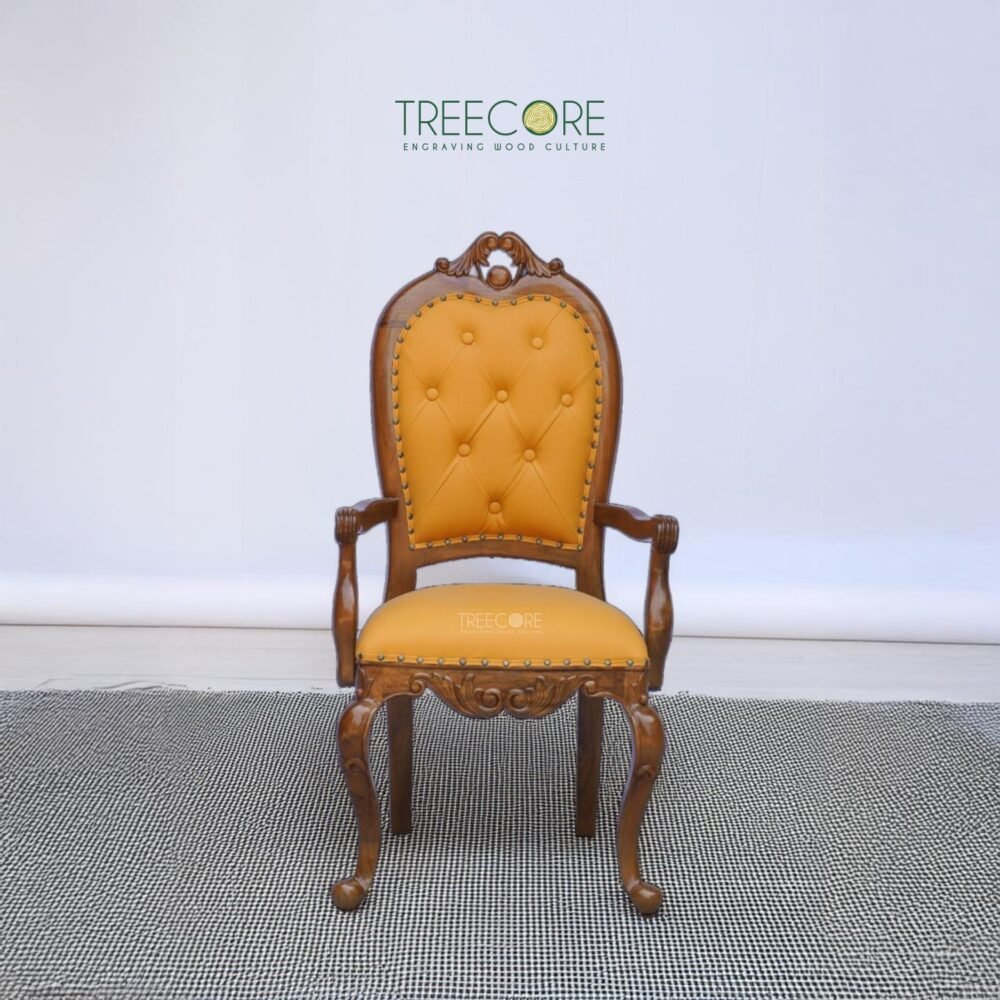 Chair-15-51220990 Handcrafted Wooden Carving Sofa with Thick Foam and Decorative Accents
