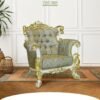 Sofa-Chair-11-9b421e30 Royal Classic White Sofa – Luxurious Single Seater with Gold Carvings