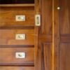 Wooden 4-Door Wardrobe with Sliding Doors and Carved Details
