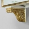 Luxurious Floating Wooden Console with Gold Accents and Four Drawers