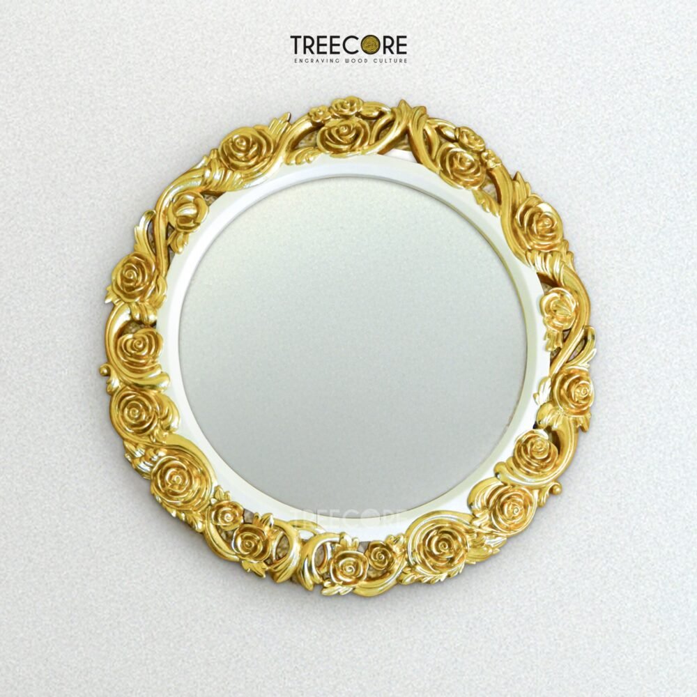 Circular Wooden Mirror Frame
