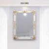 Rectangular Mirror Frame with Gold Carvings