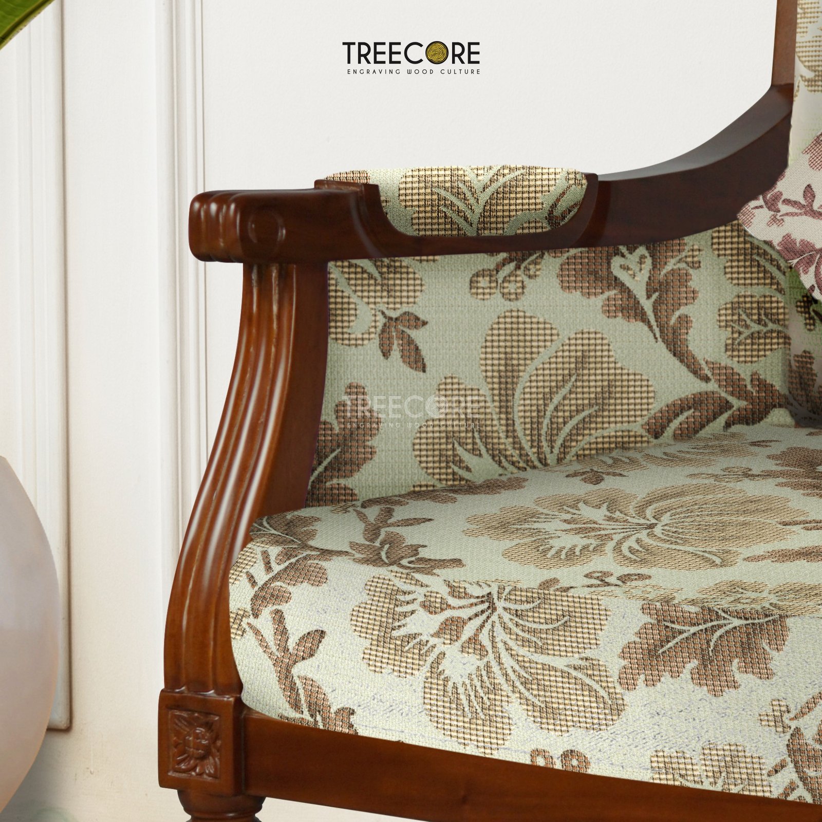 Classic Wooden Wingback Armchair