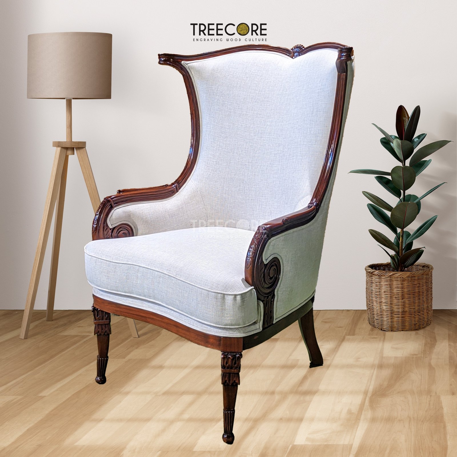 Wooden Fireside Chair – Elegance Meets Comfort