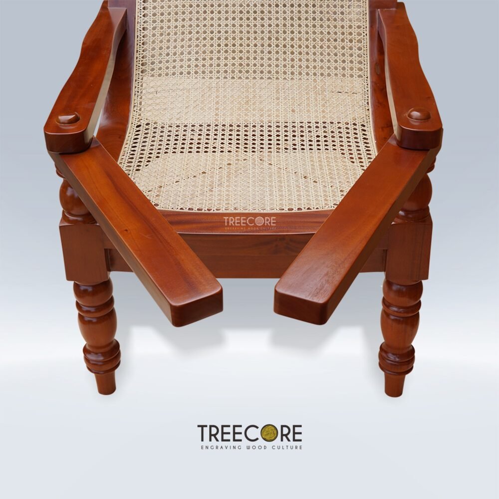 Wooden Lounge Easy Chair with Foldable Armrests
