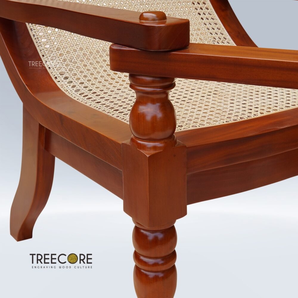 Wooden Lounge Easy Chair with Foldable Armrests