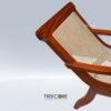 Wooden Lounge Easy Chair with Foldable Armrests