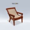 Wooden Lounge Easy Chair with Foldable Armrests