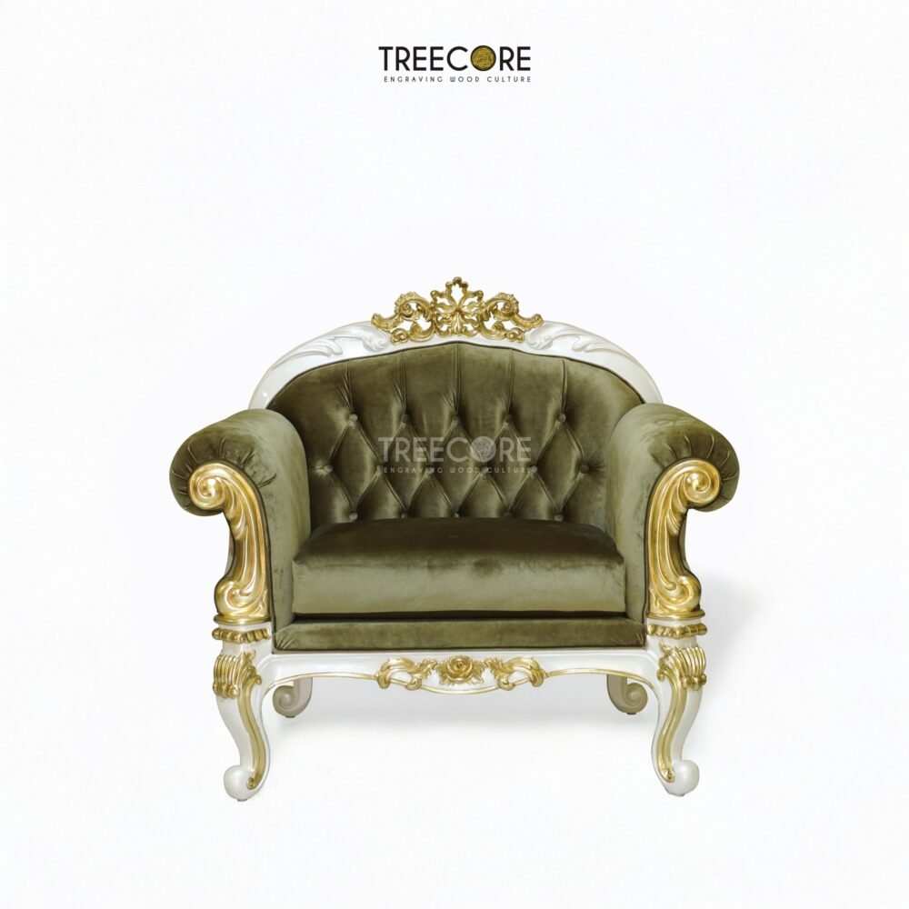 Chair-10-e011c033 Royal Classic One-Seater Sofa – Elegant Single Seater for Classic Interiors