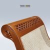 Wooden Diwan Lounger Rattan Backrest
