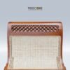 Wooden Diwan Lounger Rattan Backrest