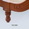 Wooden Diwan Lounger Rattan Backrest