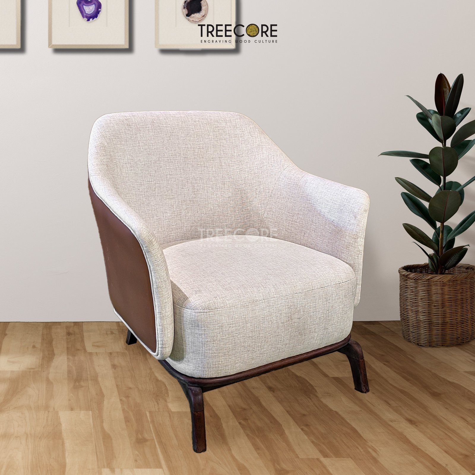 Elegant Wooden Sofa Armchair