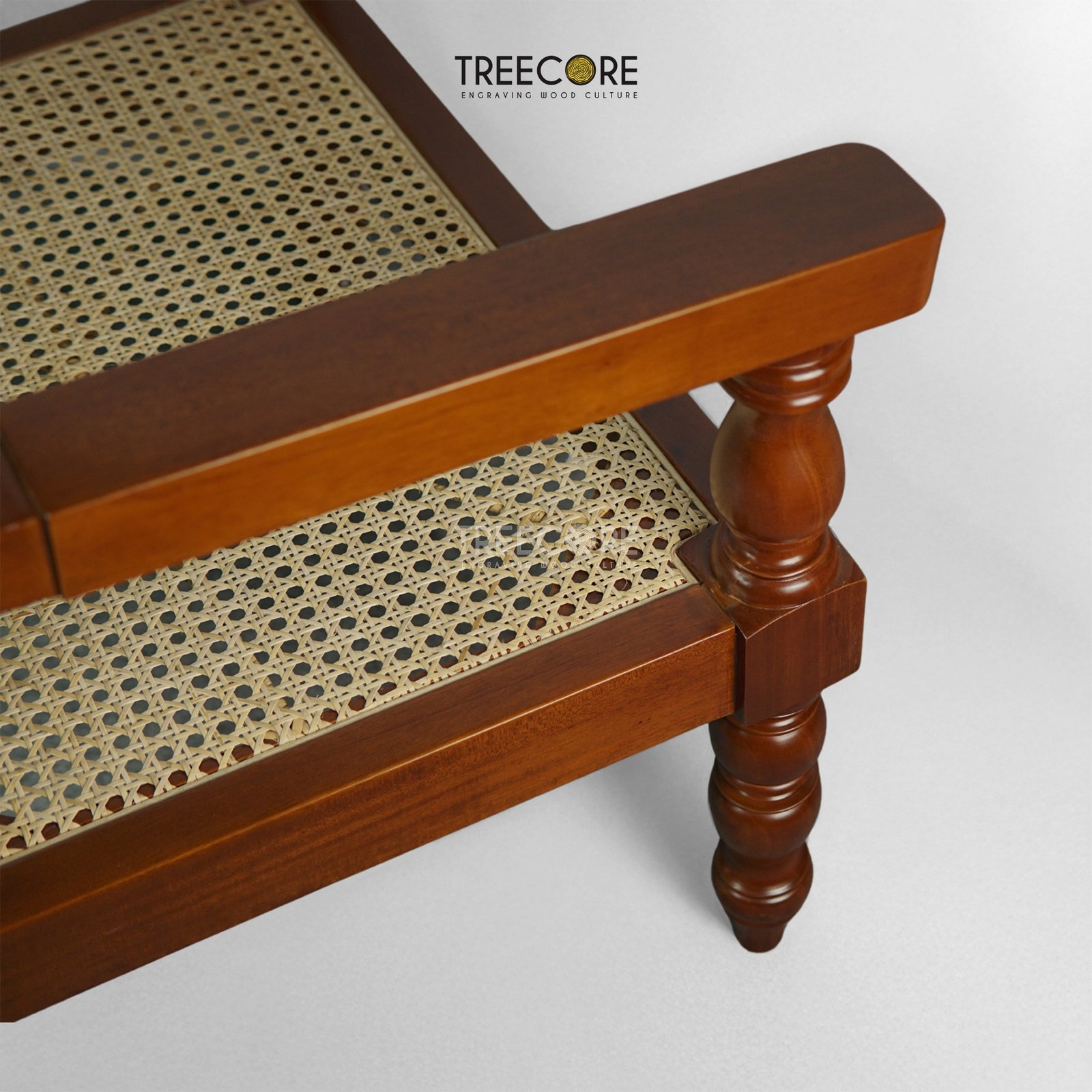 Timeless Rattan Wooden Chair with Elegant Turned Legs