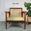 Wooden Chair with Foam Seat & Rattan Backrest – Style Meets Comfort