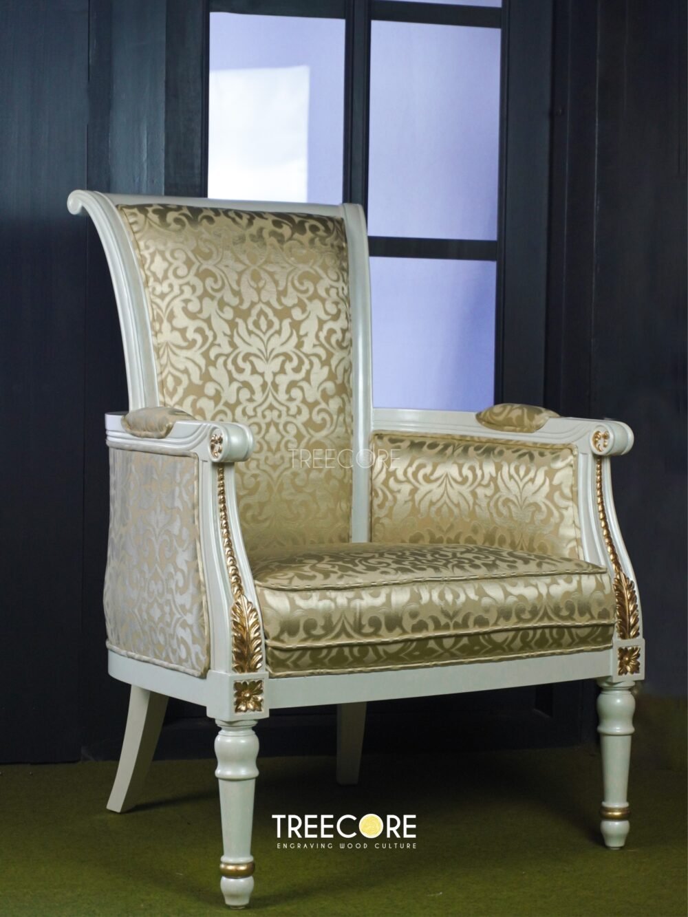 Chair-26-9e5b76c4 Regal Charm Wooden Sofa - Timeless Comfort and Regal Charm
