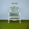 Chair-56-3bed5618 Wooden Sofa Soft Blue Cushion