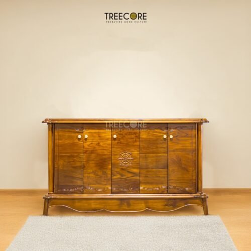 Triple Storage Wooden Sideboard with Clean Lines