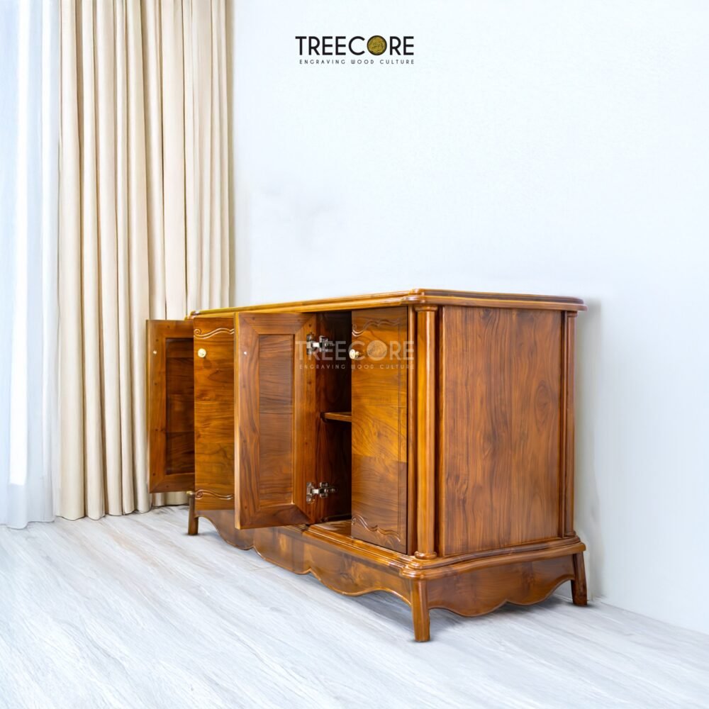 Triple Storage Wooden Sideboard with Clean Lines