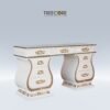White Classic Console with Gold Accent and Ample Storage