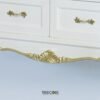 Wooden Rack Gold Accent with Double Glass Doors and Elegant Carved Details