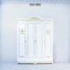 Luxurious Classic Wooden Wardrobe with Carved Details and Spacious Customizable Storage