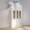 Storage-14-2809506d Luxurious Wooden Display Cabinet with Gold Carvings and Elegant Glazed Doors