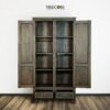 Vintage-Style Wooden Wardrobe with Intricate Hand-Carved Details