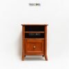 Sturdy Wooden Bedside Table with Open and Closed Drawers