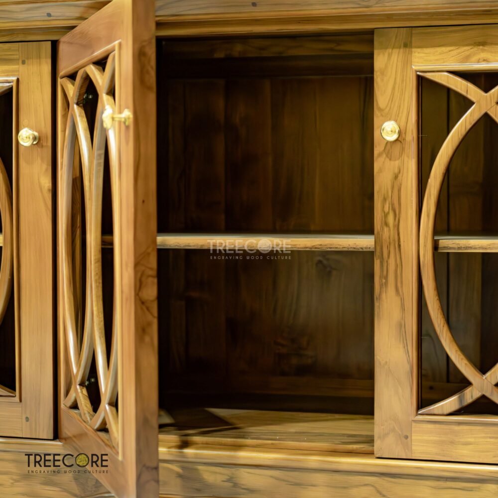 Elegant Buffet Cabinet with Glass Panels