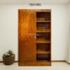 Wooden 2-Door Wardrobe with Sliding Doors and Carved Details
