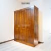 Spacious 3-Door Wardrobe with Elegant Carvings and Ample Storage